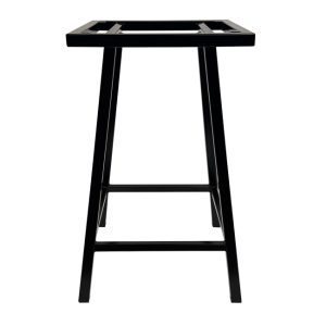 Locally made high bar table frame with a fully welded black steel construction, designed for hospitality venues such as bistros, pubs, and sports bars. Ideal for supporting bar-height dining tables in commercial settings.
