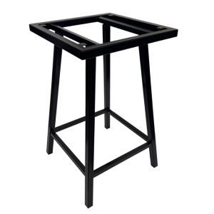 Locally made high bar table frame with a fully welded black steel construction, designed for hospitality venues such as bistros, pubs, and sports bars. Ideal for supporting bar-height dining tables in commercial settings.